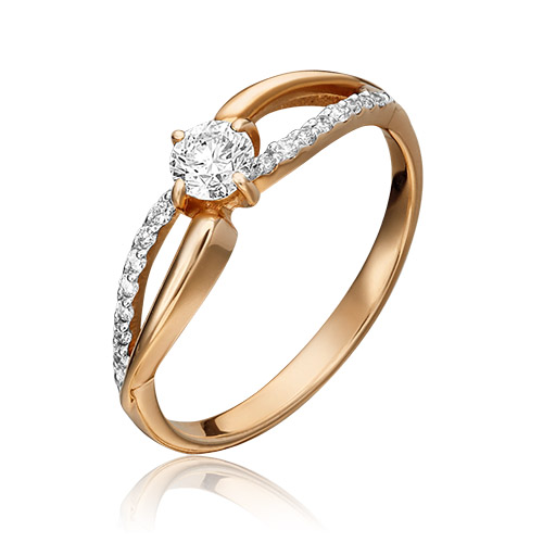 

Кольцо из золота р. 17,5 PLATINA jewelry 01-1556-00-101-1110-30, бриллиант, 01-1556-00-101-1110-30