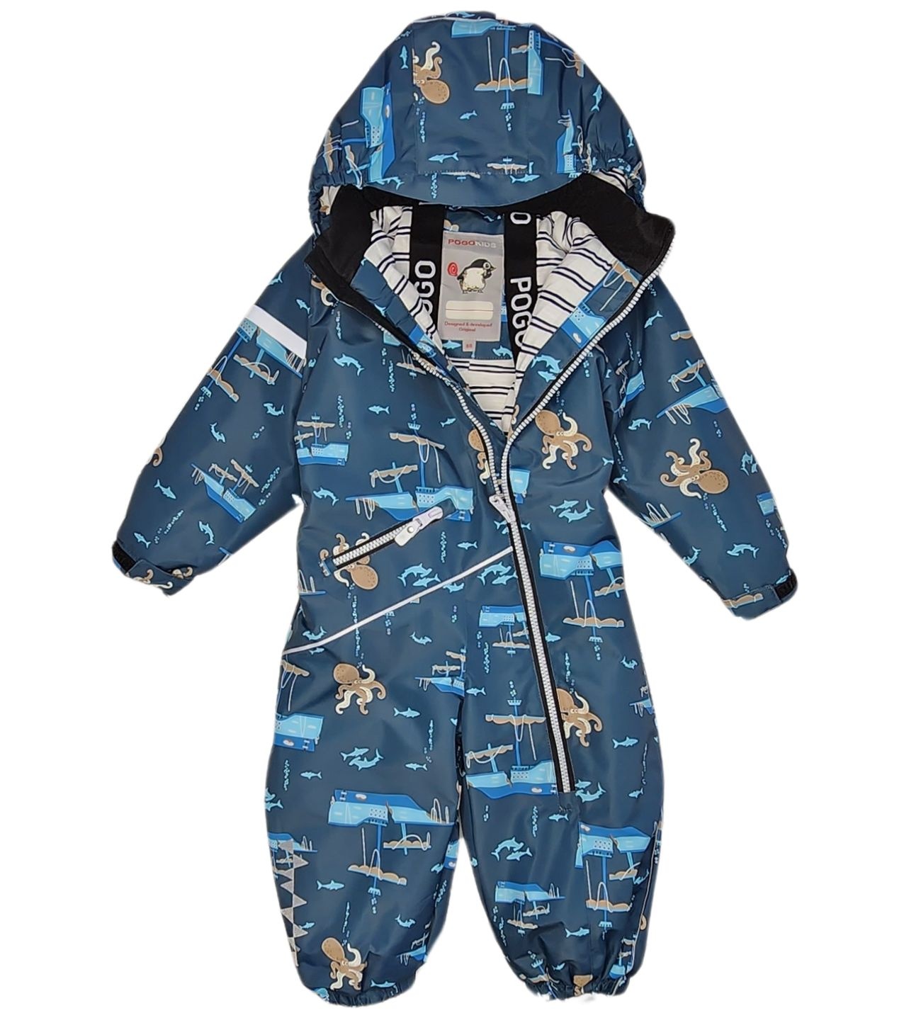 Комбинезон детский PogoKids PG88269, синий принт, 98