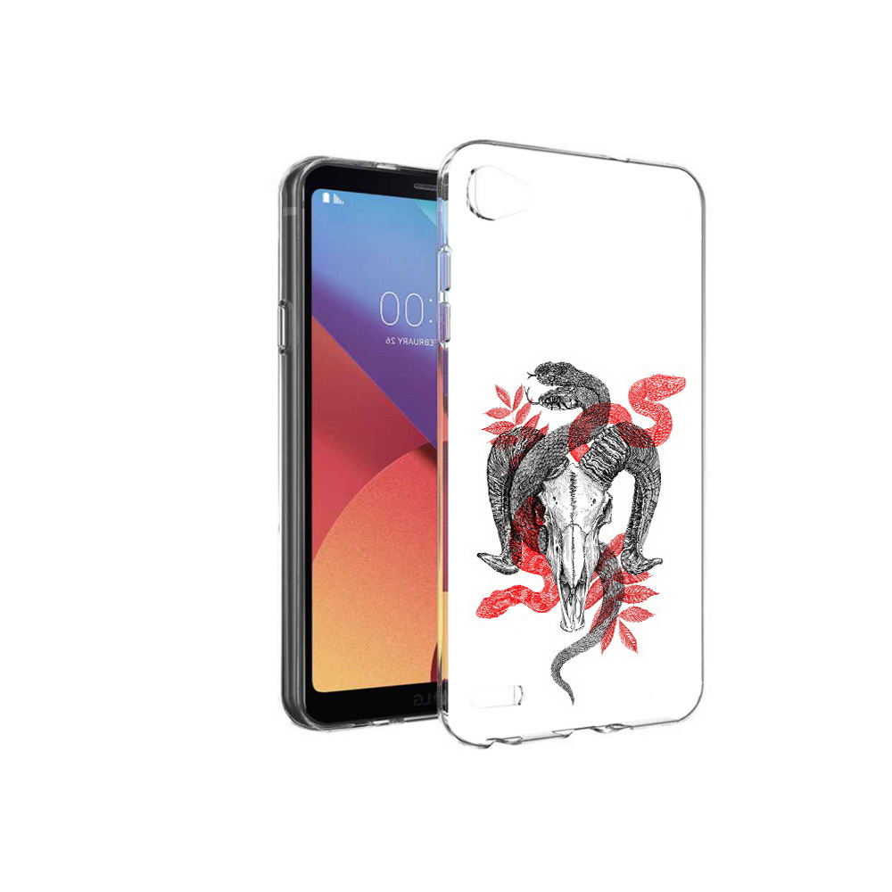 

Чехол MyPads Tocco для LG G6 mini змея в черепе рисунок, Прозрачный, Tocco