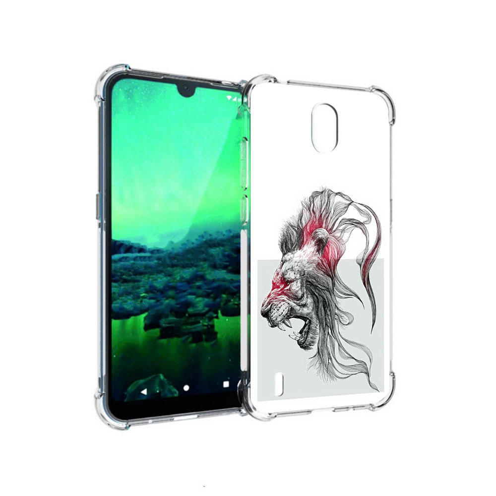 

Чехол MyPads Tocco для Nokia 1.3 разъяренный лев (PT227048.104.576), Прозрачный, Tocco