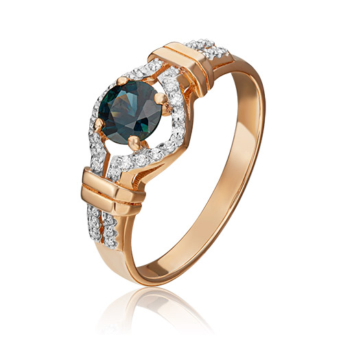 

Кольцо из золота р. 17 PLATINA jewelry 01-1563-00-105-1110-30, сапфир\бриллиант, 01-1563-00-105-1110-30