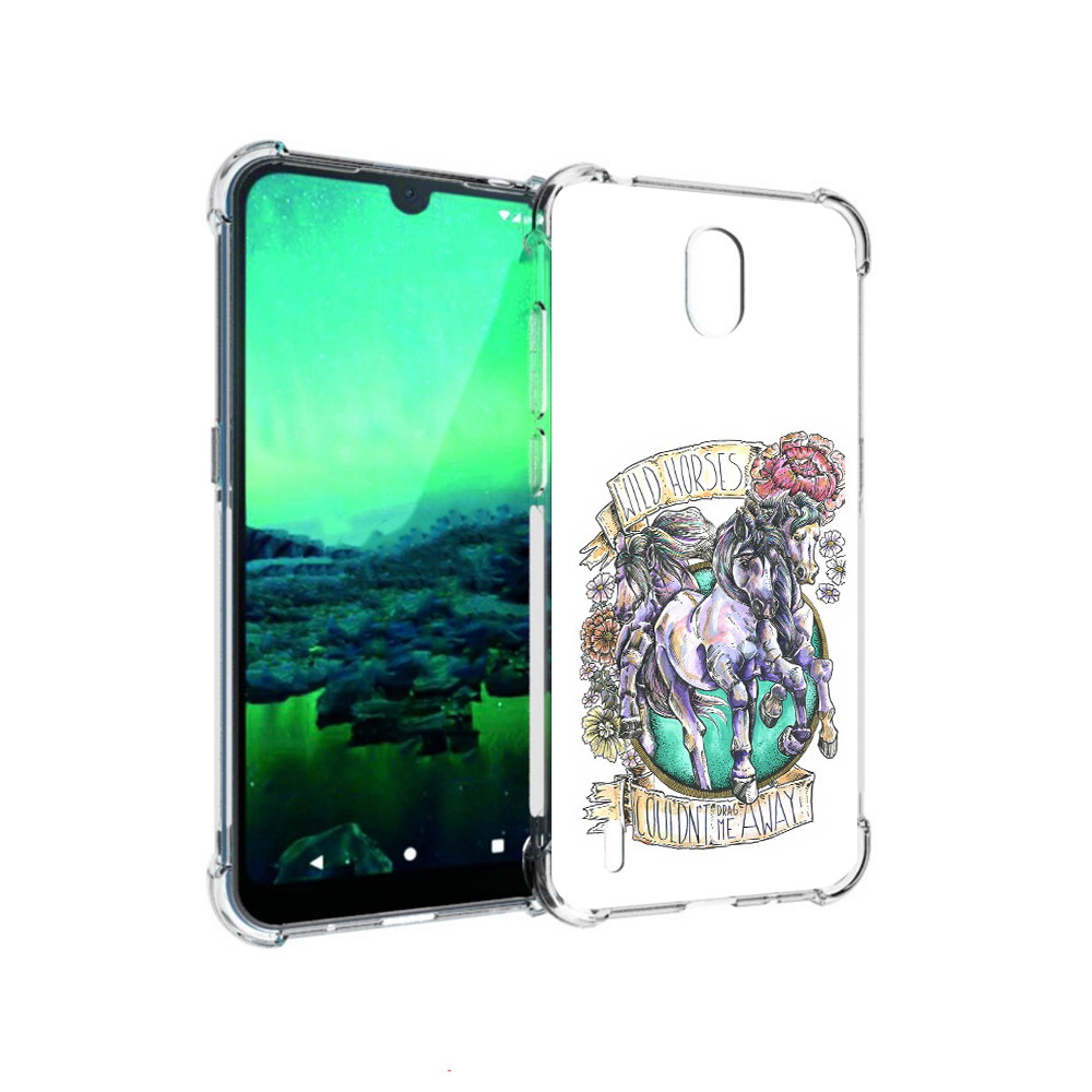 

Чехол MyPads Tocco для Nokia 1.3 рисунок коней в цветах (PT227048.104.582), Прозрачный, Tocco