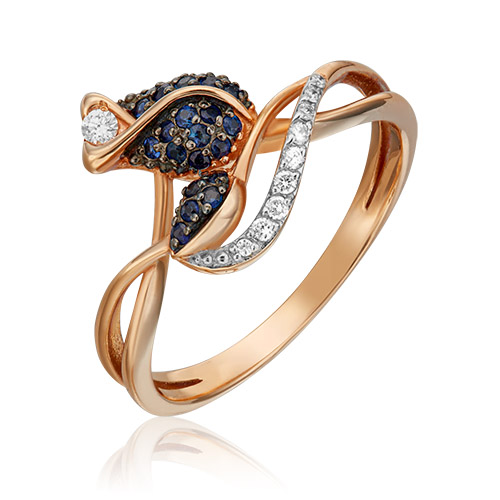 

Кольцо из золота р. 17 PLATINA jewelry 01-1565-00-105-1110-30, сапфир\бриллиант, 01-1565-00-105-1110-30
