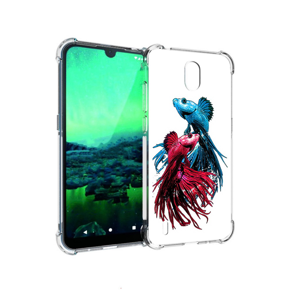

Чехол MyPads Tocco для Nokia 1.3 рыбы петушки (PT227048.104.592), Прозрачный, Tocco
