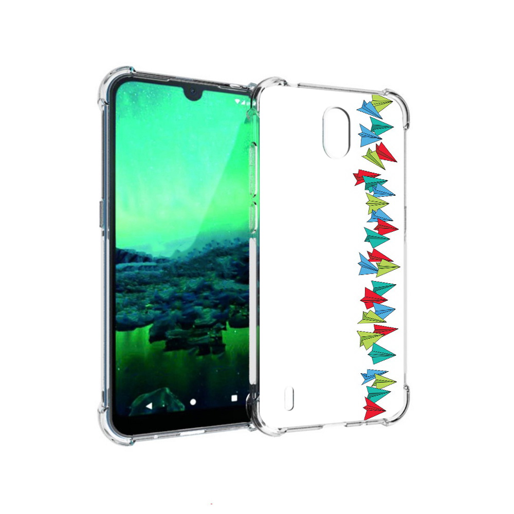 

Чехол MyPads Tocco для Nokia 1.3 самолетики из листочков (PT227048.104.593), Прозрачный, Tocco