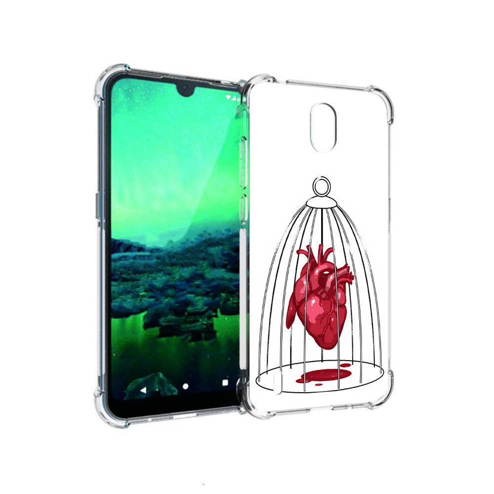 

Чехол MyPads Tocco для Nokia 1.3 сердце в клетке (PT227048.104.597), Прозрачный, Tocco