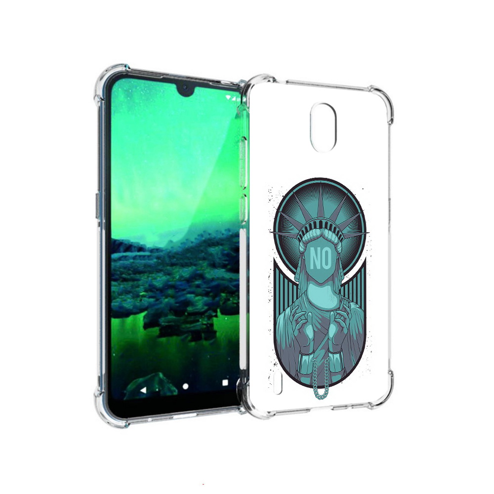 

Чехол MyPads Tocco для Nokia 1.3 статуя свободы зеленый (PT227048.104.623), Прозрачный, Tocco