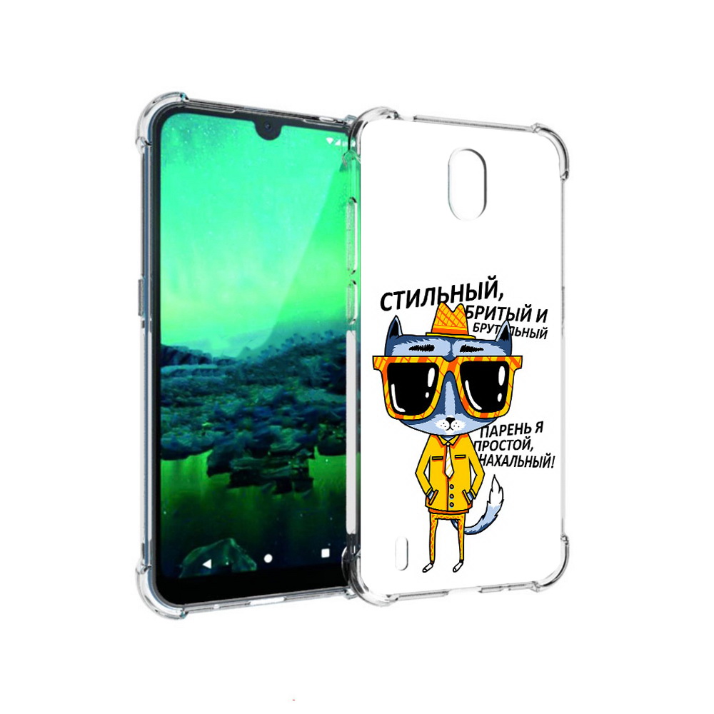 

Чехол MyPads Tocco для Nokia 1.3 стильный кот (PT227048.104.625), Прозрачный, Tocco