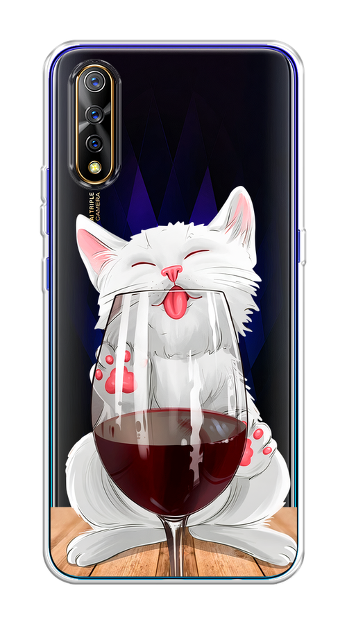 

Чехол на Vivo iQOO Neo/V17 Neo "Кот с бокалом", Прозрачный;белый;красный, 261250-1
