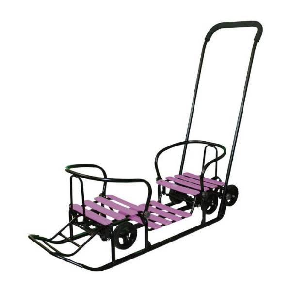 

Снегомобиль Snow GALAXY Black Auto "Для Двоих" сливовые рейки на больших мягких колесах