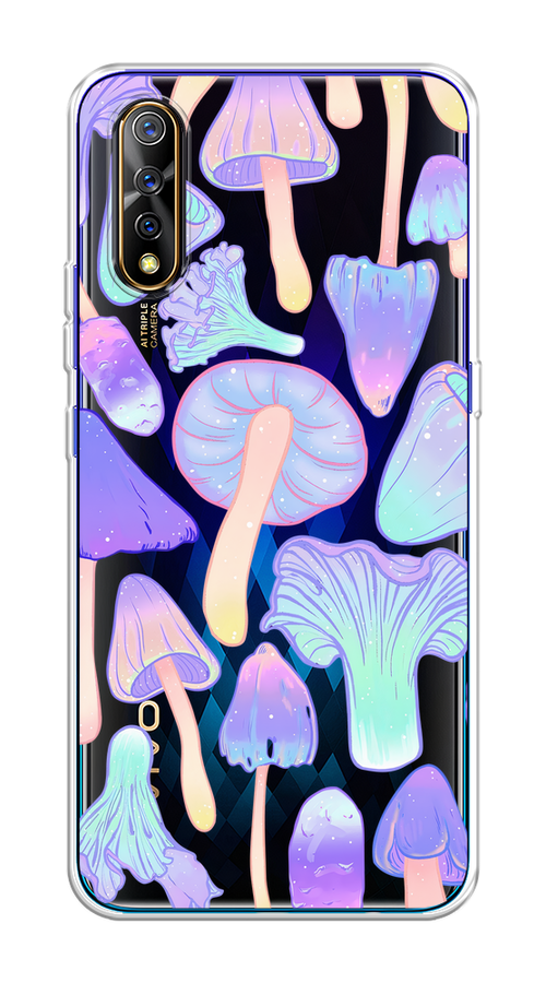 

Чехол на Vivo iQOO Neo/V17 Neo "Пастельные грибы", Фиолетовый;голубой, 261250-1