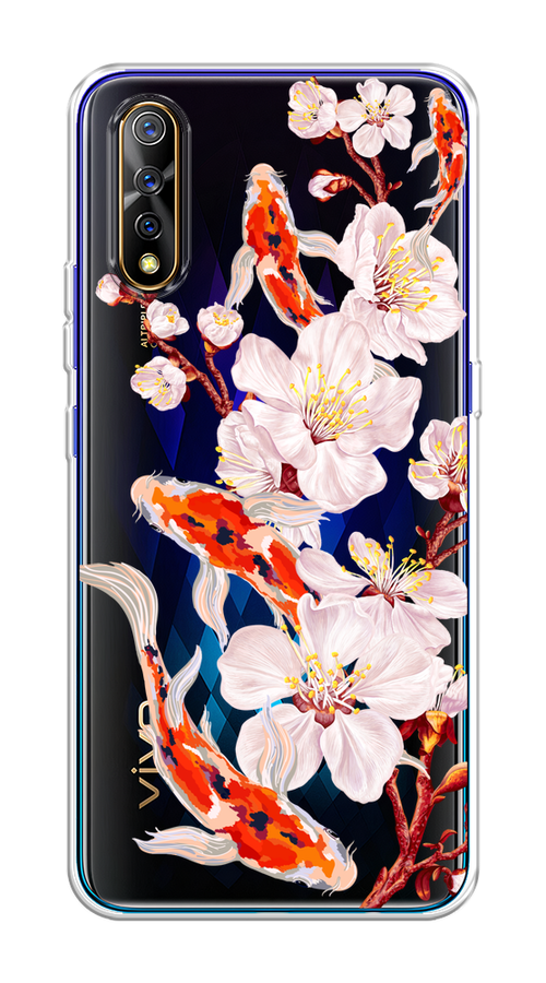 

Чехол на Vivo iQOO Neo/V17 Neo "Карпы и сакура", Оранжевый;розовый;бежевый;прозрачный, 261250-1