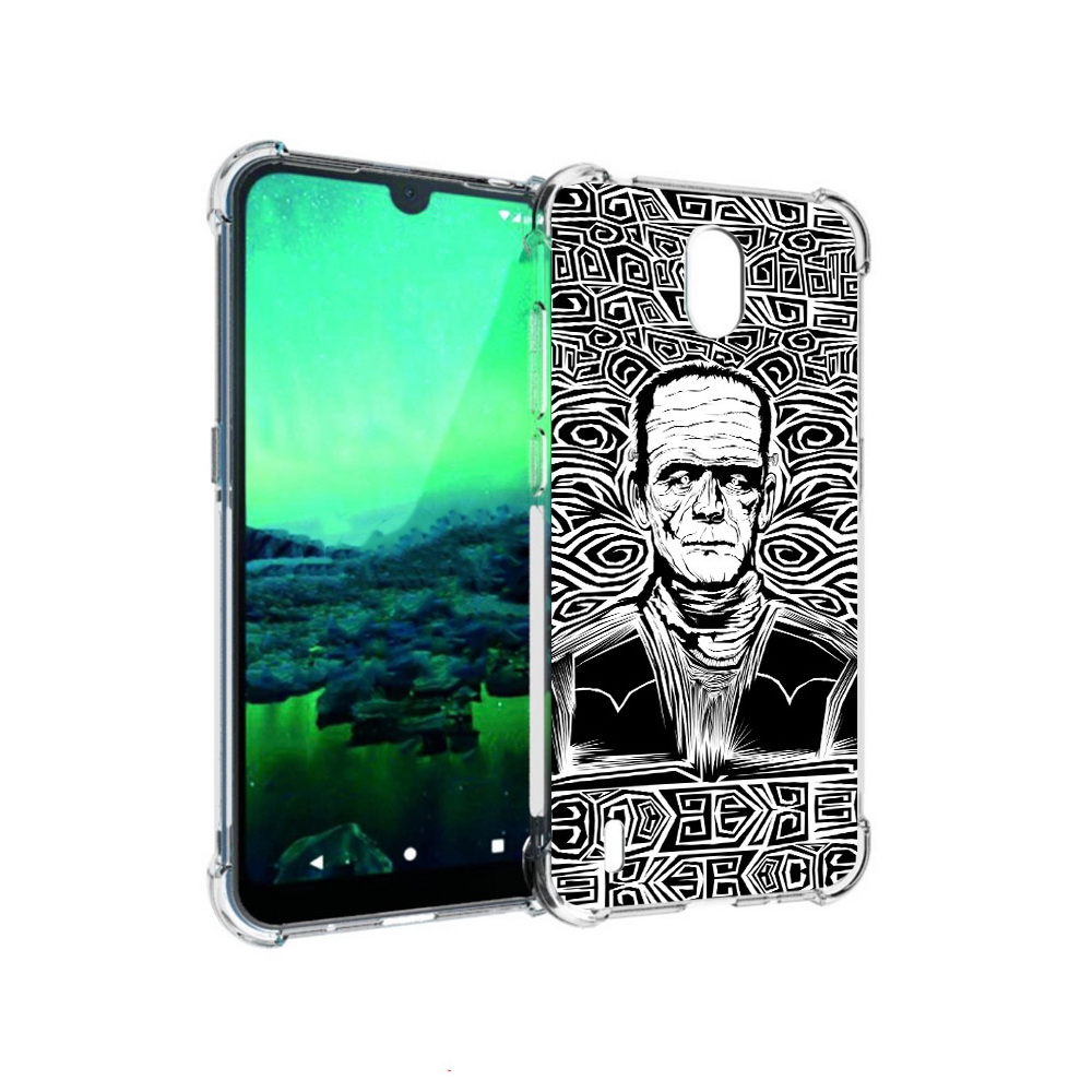 

Чехол MyPads Tocco для Nokia 1.3 франкенштейн черно белый (PT227048.104.661), Прозрачный, Tocco