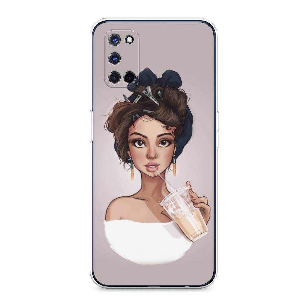 

Чехол для Oppo A52/A72 "Девушка с фраппе", Серый, 253250-6