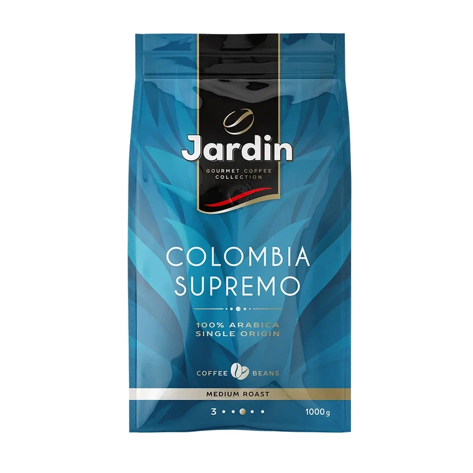

Кофе натуральный Jardin Columbia Supremo зерновой , темная обжарка, 1 кг