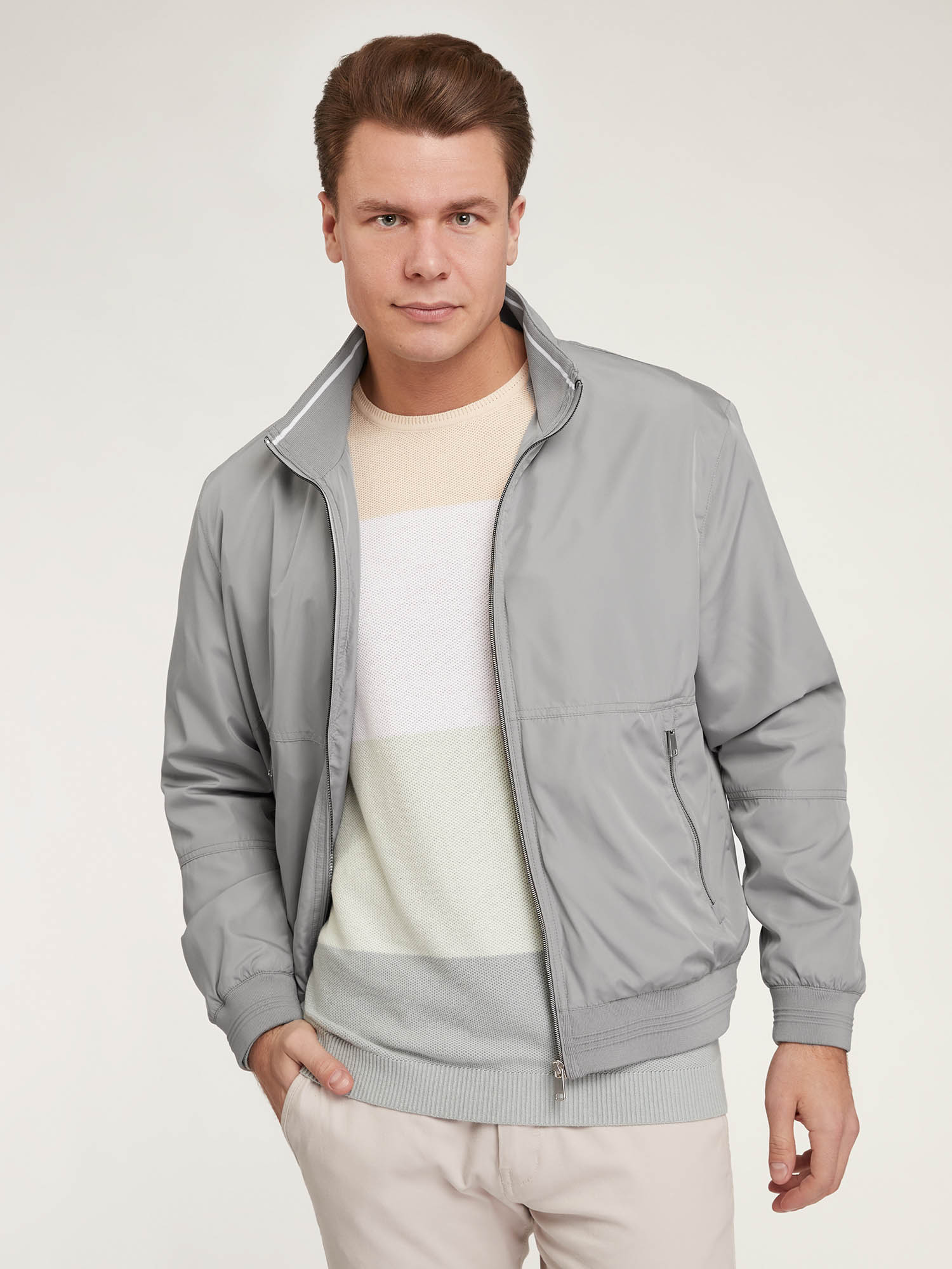 

Ветровка мужская oodji 1L511080M серая L, Серый, 1L511080M