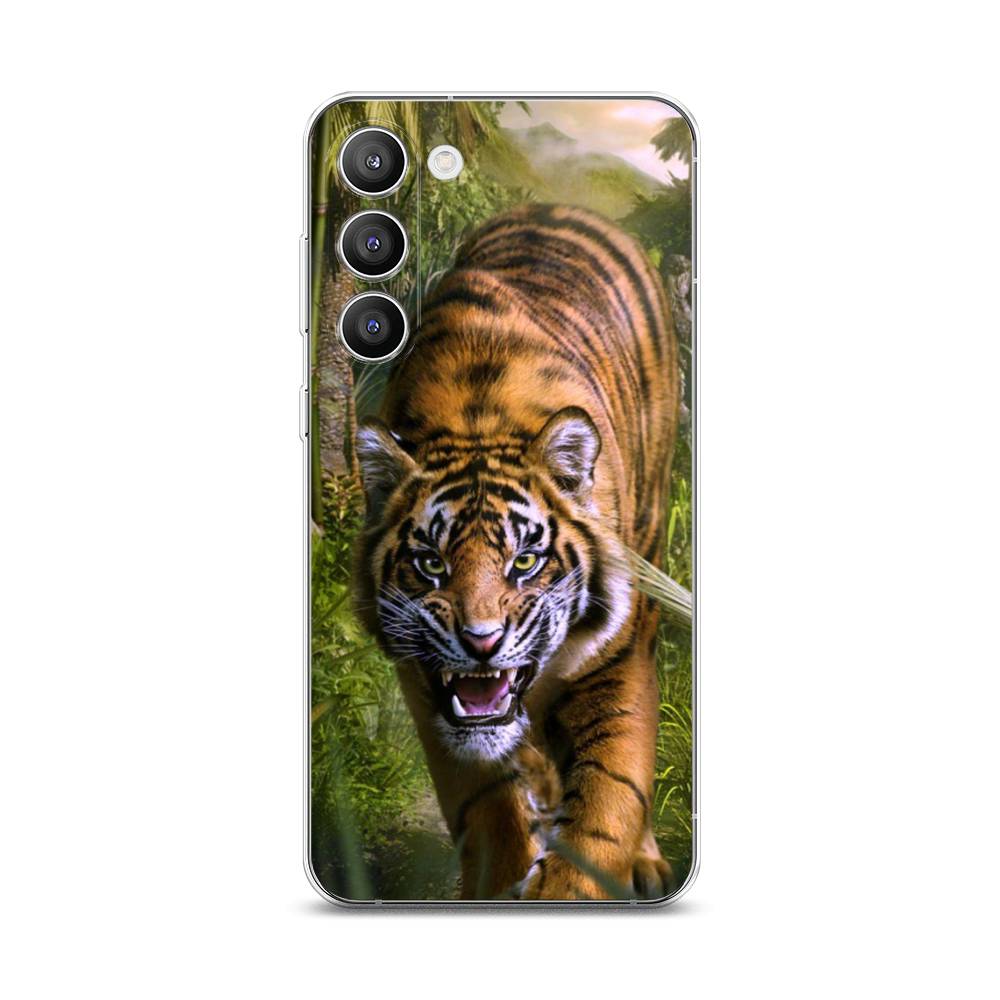 

Чехол на Samsung Galaxy S23 Plus 5G "Тигр в джунглях 2", 2107450-1