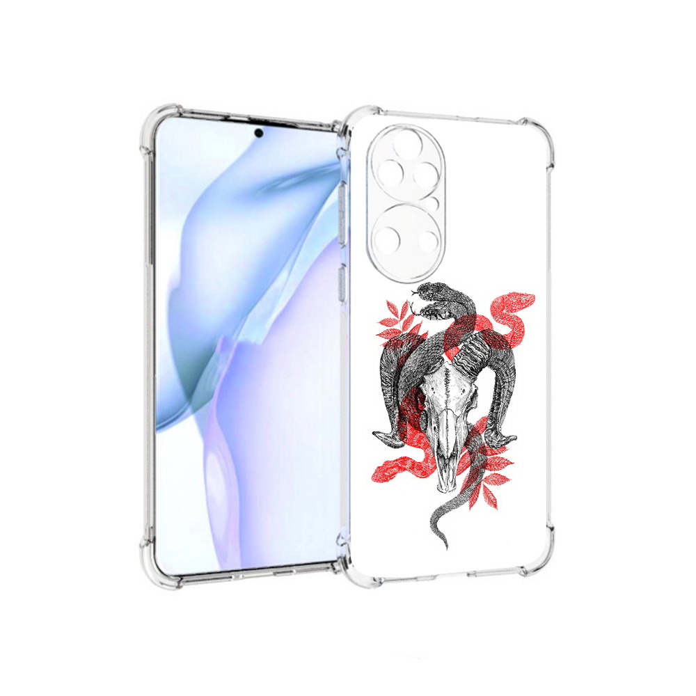 Чехол MyPads Tocco для Huawei P50 змея в черепе рисунок