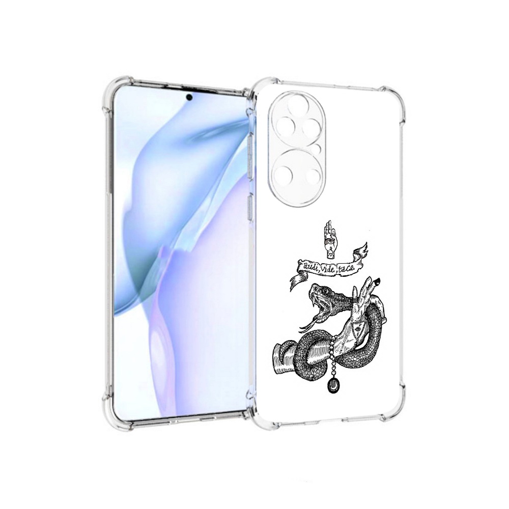 

Чехол MyPads Tocco для Huawei P50 змея на руке рисунок, Прозрачный, Tocco