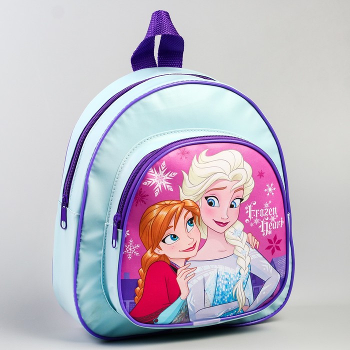

Рюкзак детский Disney кожзам Frozen heart, Холодное сердце, 26,5 х 23,5 см, Голубой