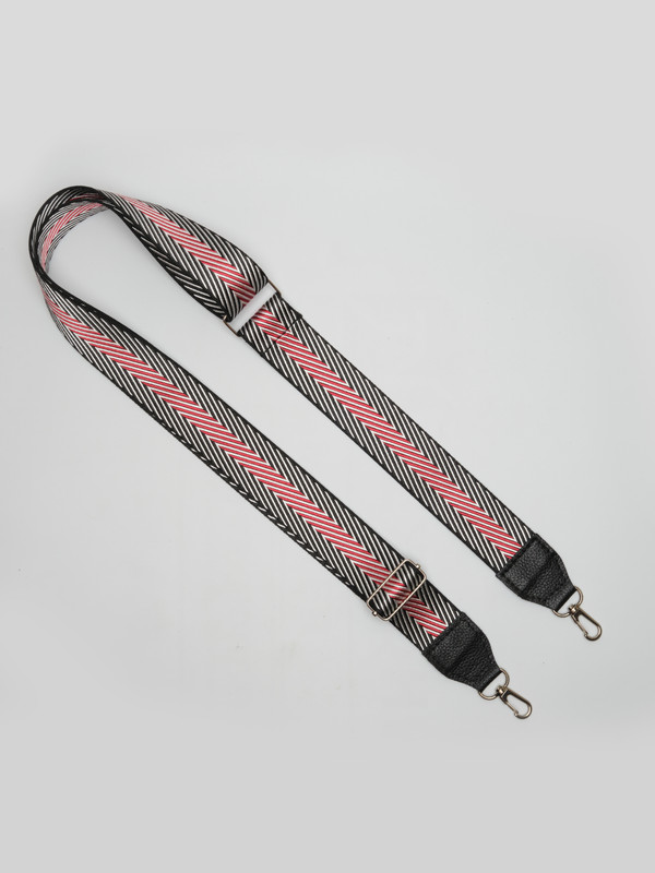 Ремень для сумки женский Ofta Strap черно-красный, 140х3,8х0,2 см