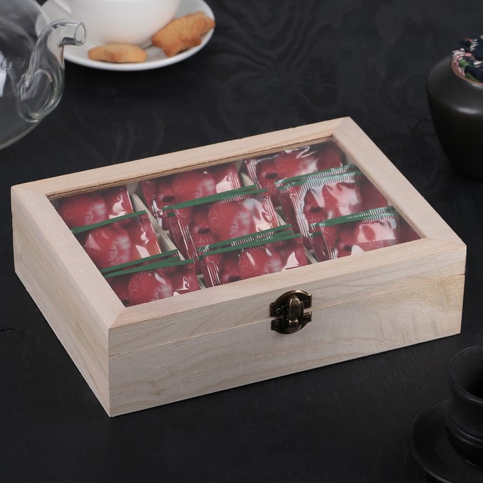 Ящик для хранения чайных пакетиков «Ахмадабад», 9 ячеек, 24x17,3x6,5 см