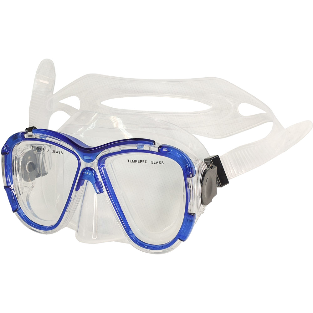 фото E33159 маска для плавания взрослая силикон синяя спортекс
