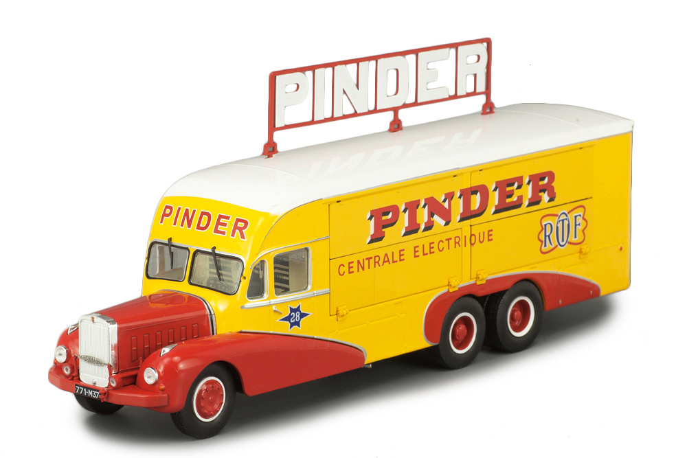 Модель коллекционная ATLAS Bernard 28 electrical truck pinder circus year 1951 yellow/red