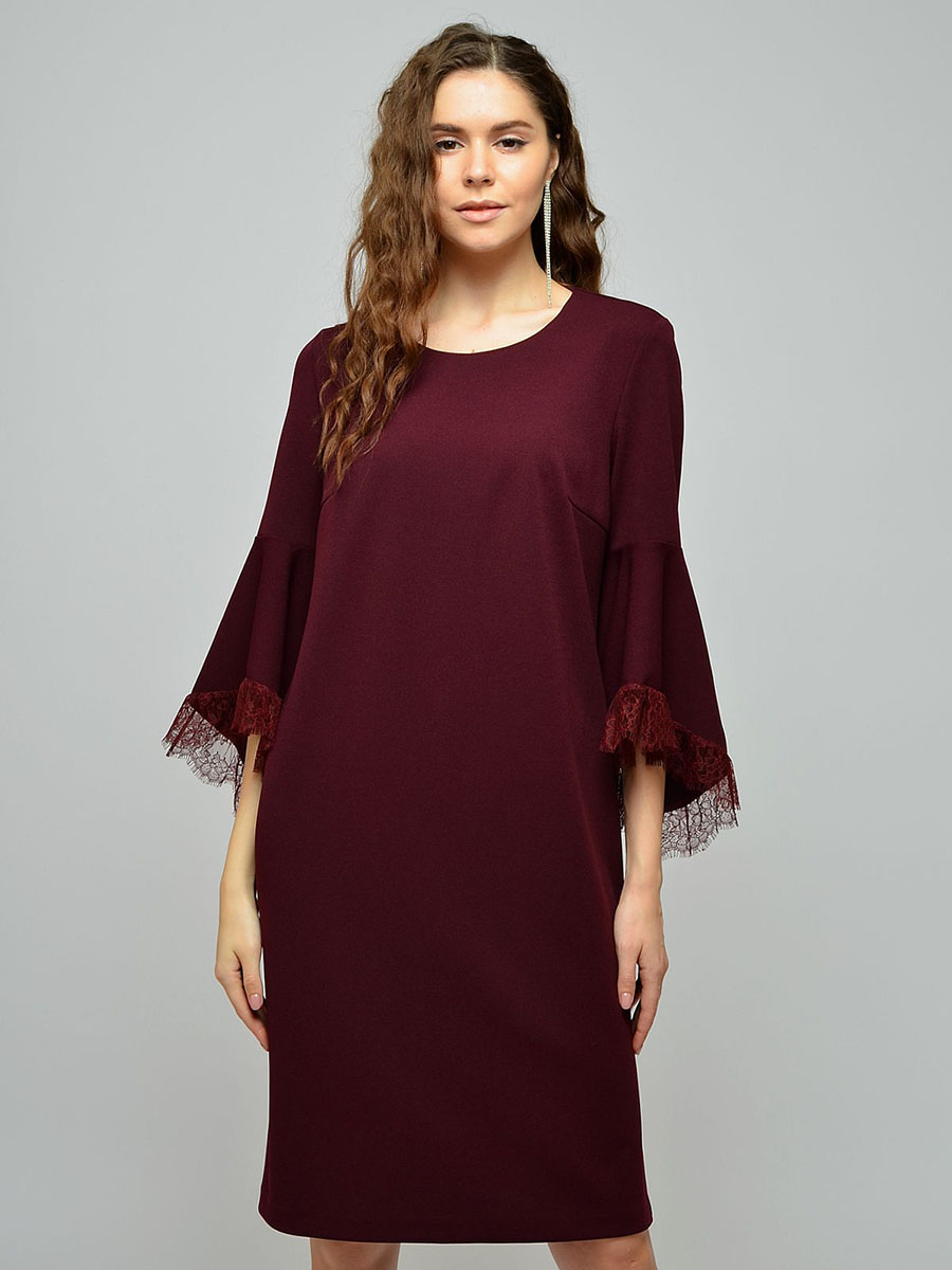 фото Платье женское 1001dress vi00040bo бордовое 52 ru