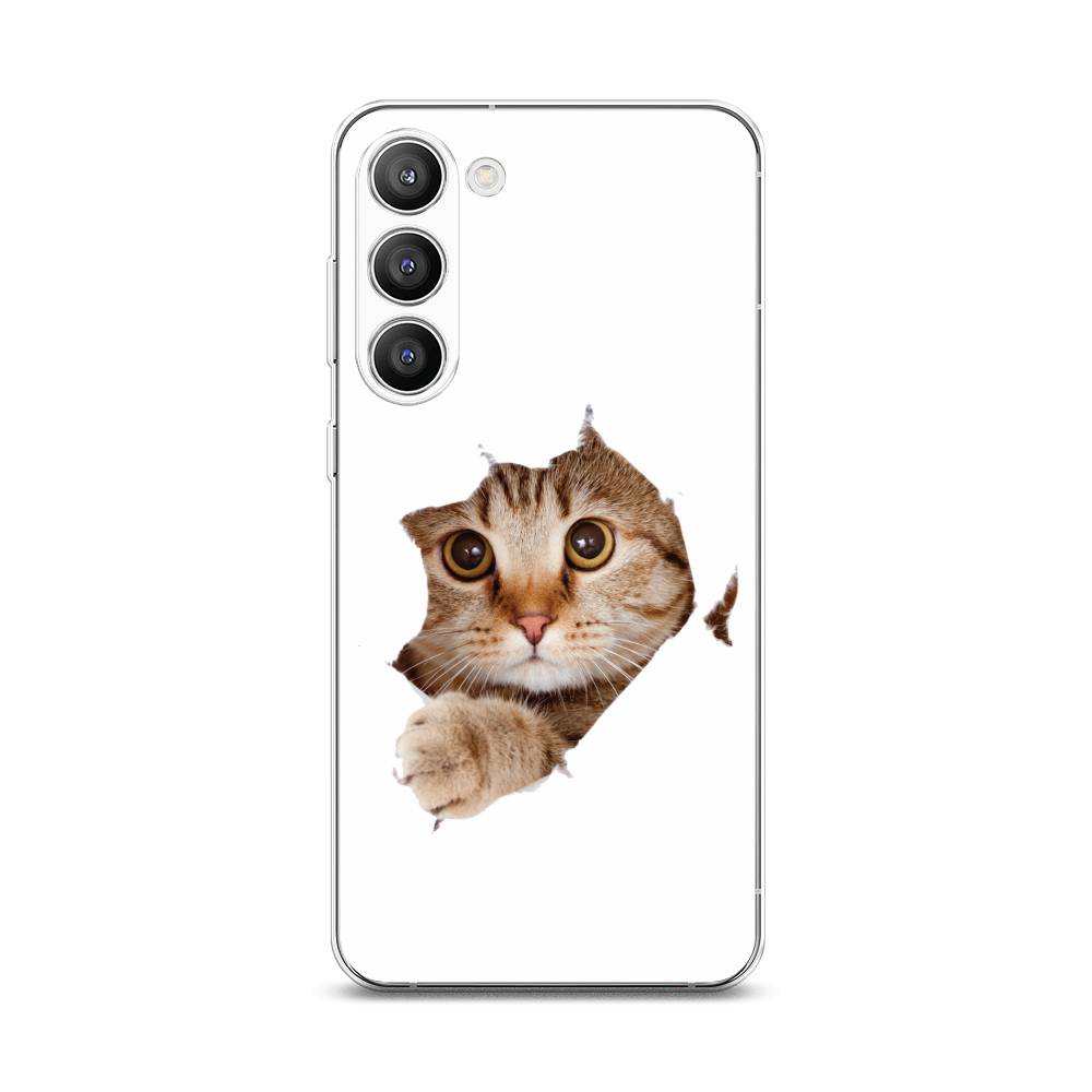

Чехол на Samsung Galaxy S23 Plus 5G "Кот и бумага", Белый;коричневый, 2107450-1