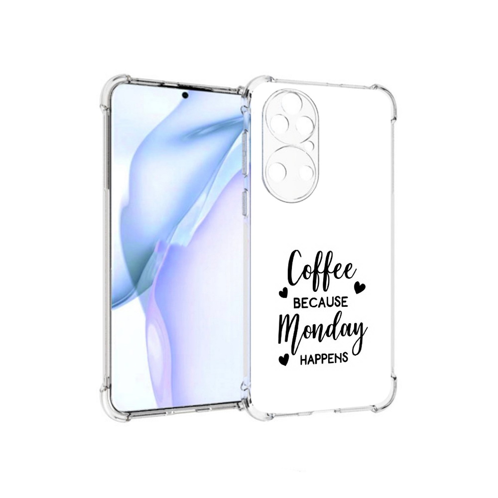 

Чехол MyPads Tocco для Huawei P50 кофе и понедельник стал счастливым, Прозрачный, Tocco