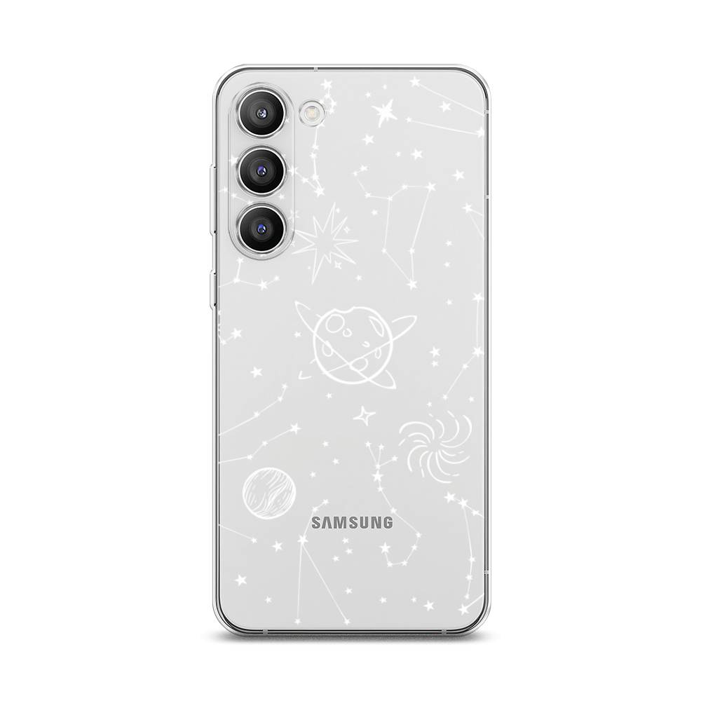 

Чехол для Samsung Galaxy S23 Plus 5G "Планеты в космосе", Белый, 2107450-2