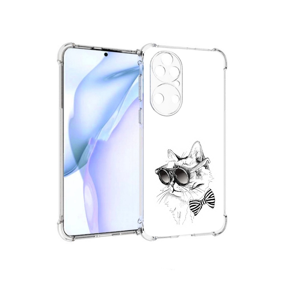 Чехол MyPads Tocco для Huawei P50 крутая кошка в очках