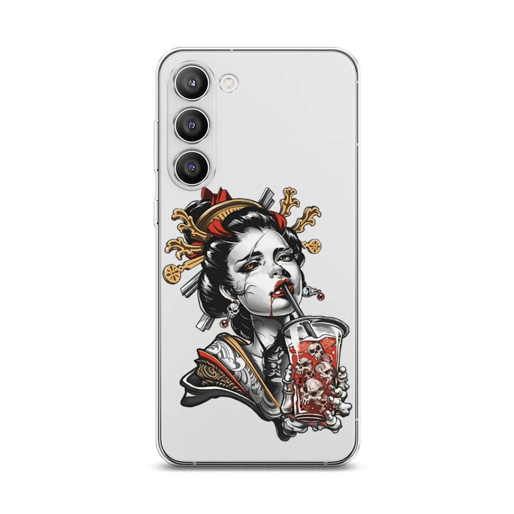 

Чехол на Samsung Galaxy S23 Plus 5G "Опасная гейша", Красный;черный;серый, 2107450-4