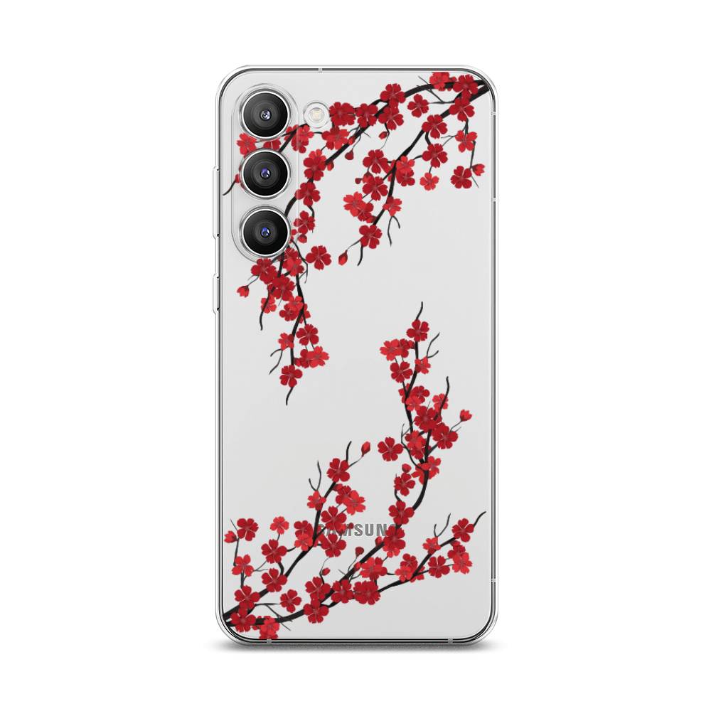 

Чехол на Samsung Galaxy S23 Plus 5G "Красная сакура", Красный;черный, 2107450-2