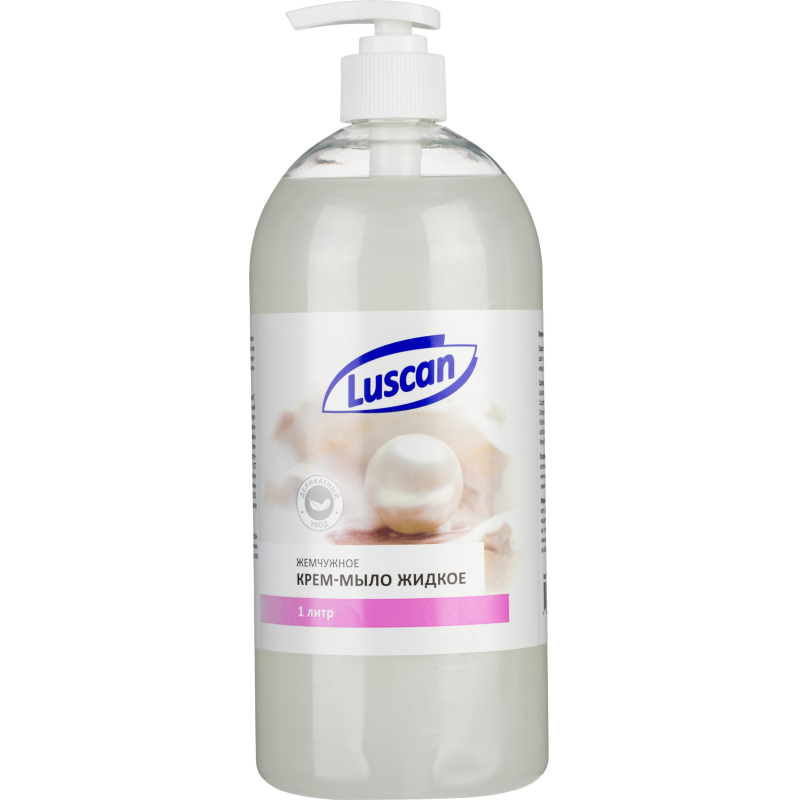 Крем-мыло жидкое LUSCAN жемчужное с дозатором перламутровое 1 л стразы наклейки lukky для лица и тела перламутровое сияние