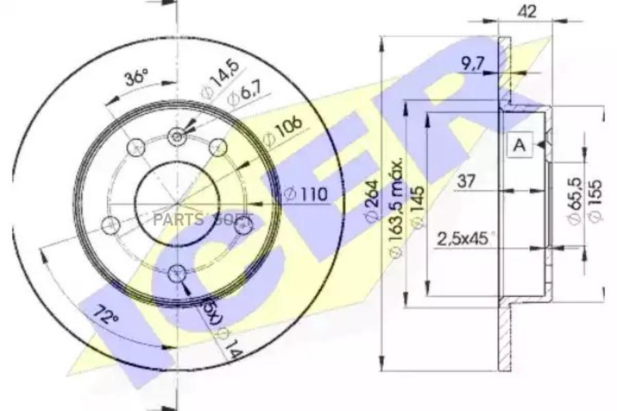 Диск Тормозной Задний Opel Astra G/H Meriva Zafira Icer 78bd9110-2 Icer арт. 78BD9110-2