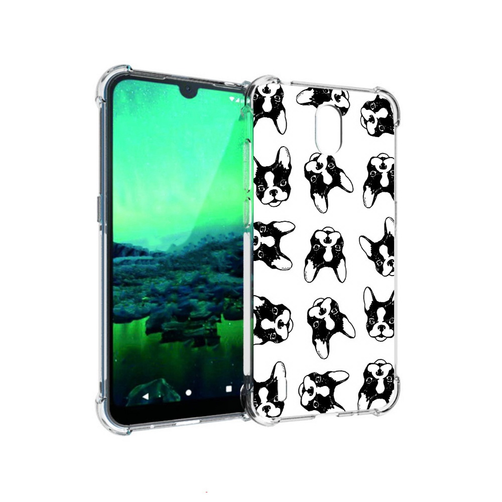

Чехол MyPads Tocco для Nokia 1.3 черно белые собачки (PT227048.104.683), Прозрачный, Tocco