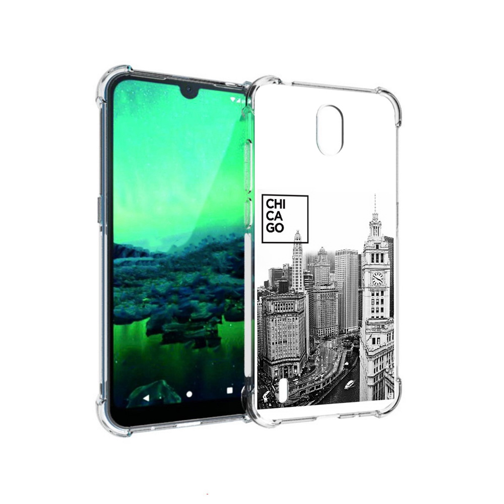 

Чехол MyPads Tocco для Nokia 1.3 черно белый чикаго (PT227048.104.689), Прозрачный, Tocco