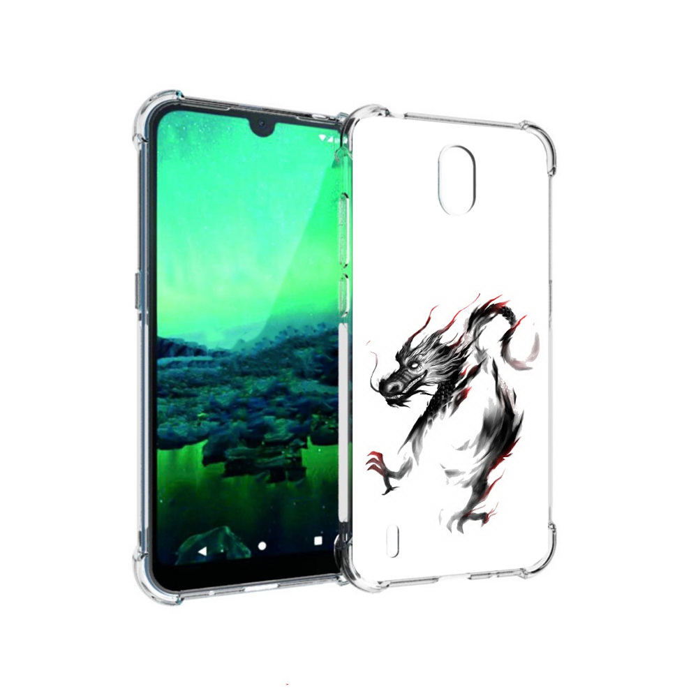 

Чехол MyPads Tocco для Nokia 1.3 черный дракон (PT227048.104.690), Прозрачный, Tocco