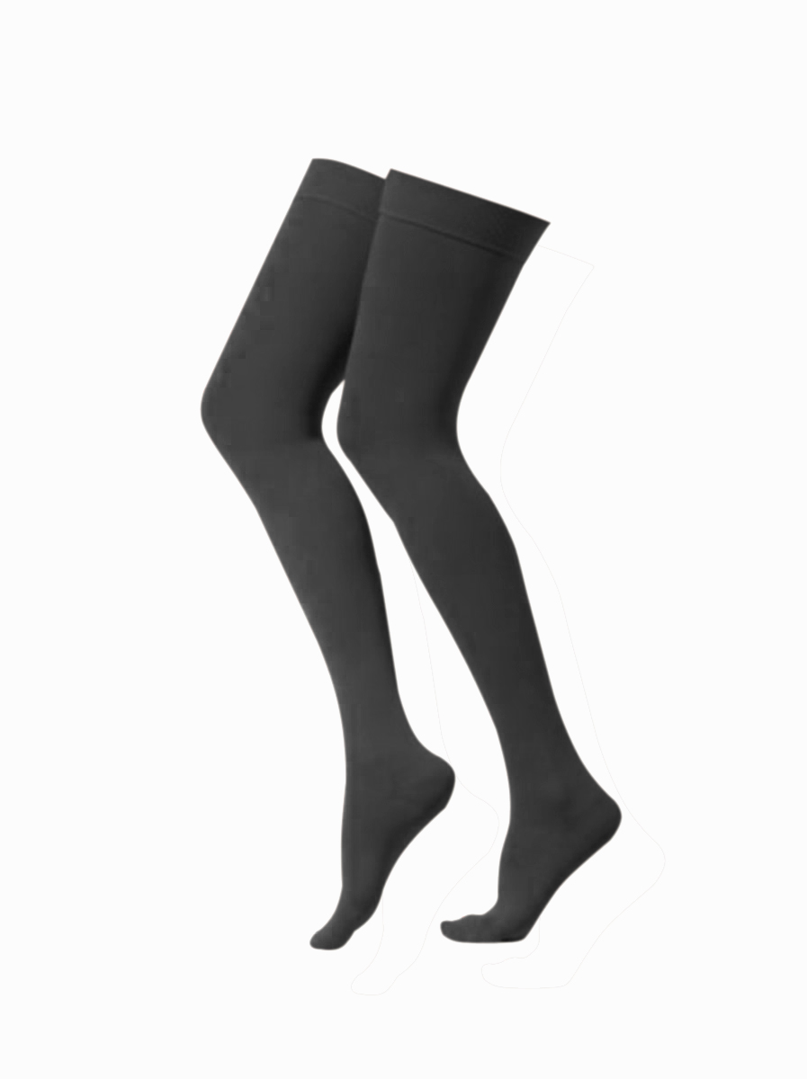 

Компрессионные чулки Valento 9131 с силиконовой тесьмой 1 кл. компр. чёрные р, Черный, 9131