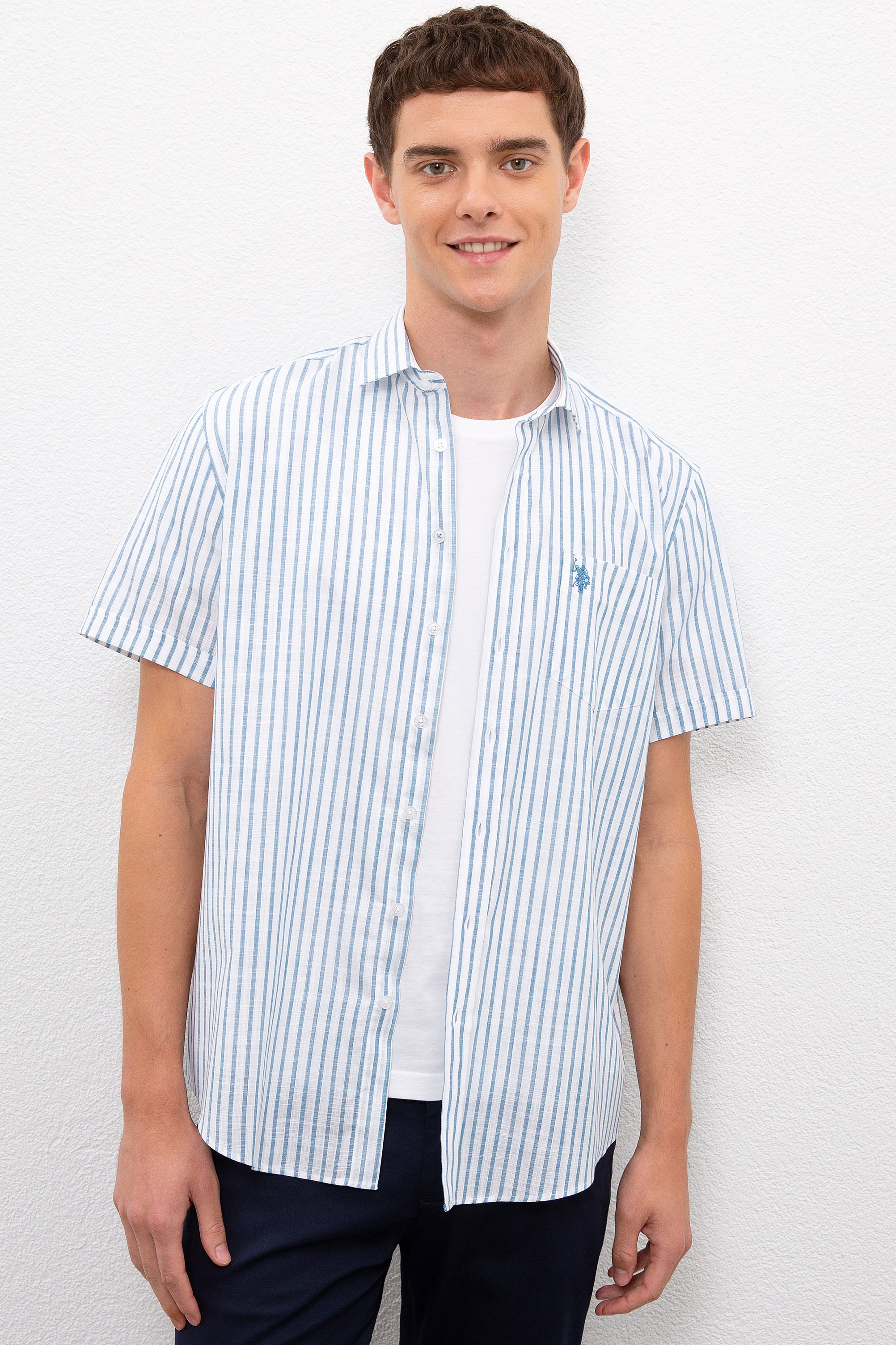 

Рубашка мужская U.S. POLO Assn. G081GL0040UKI голубая XS, G081GL0040UKI
