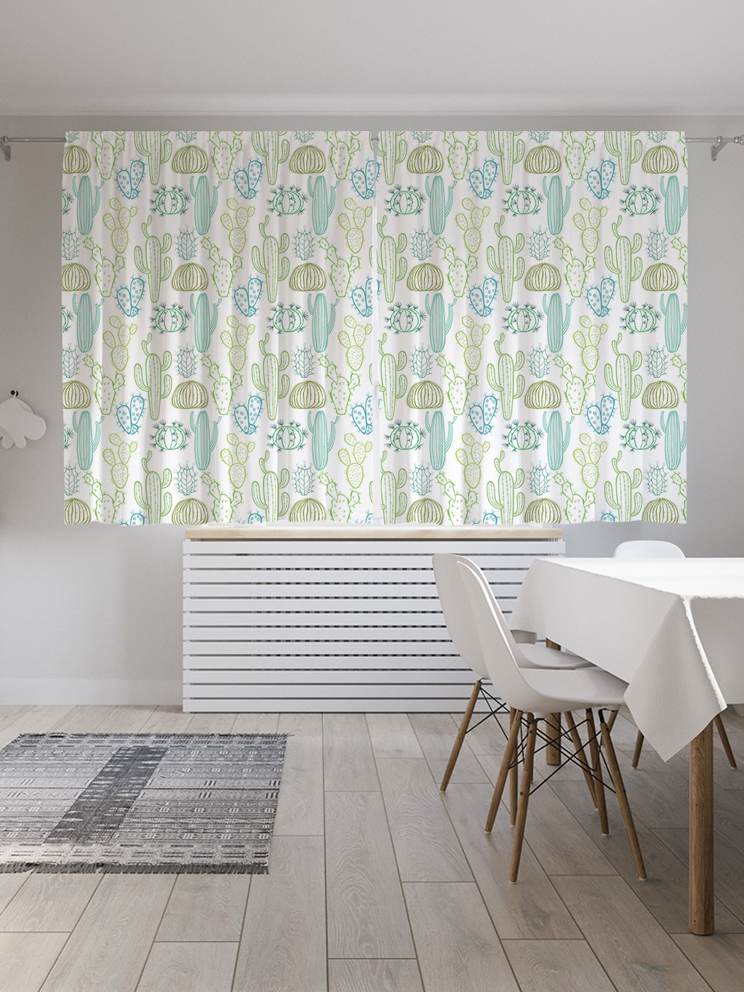 

Шторы с фотопечатью JoyArty "Очертания кактусов" из сатена, 290х180 см, Очертания кактусов