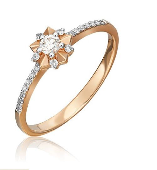 

Кольцо из золота р. 17,5 PLATINA jewelry 01-1614-00-101-1110-30, бриллиант, 01-1614-00-101-1110-30