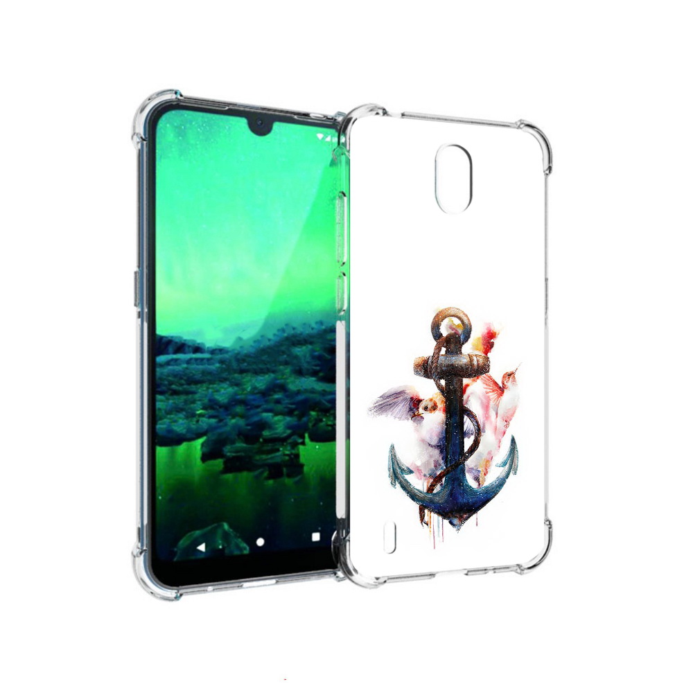 

Чехол MyPads Tocco для Nokia 1.3 якорь с птицами (PT227048.104.703), Прозрачный, Tocco
