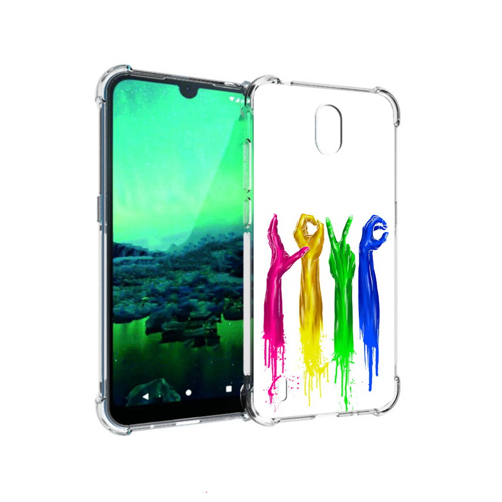 

Чехол MyPads Tocco для Nokia 1.3 яркие руки love (PT227048.104.707), Прозрачный, Tocco
