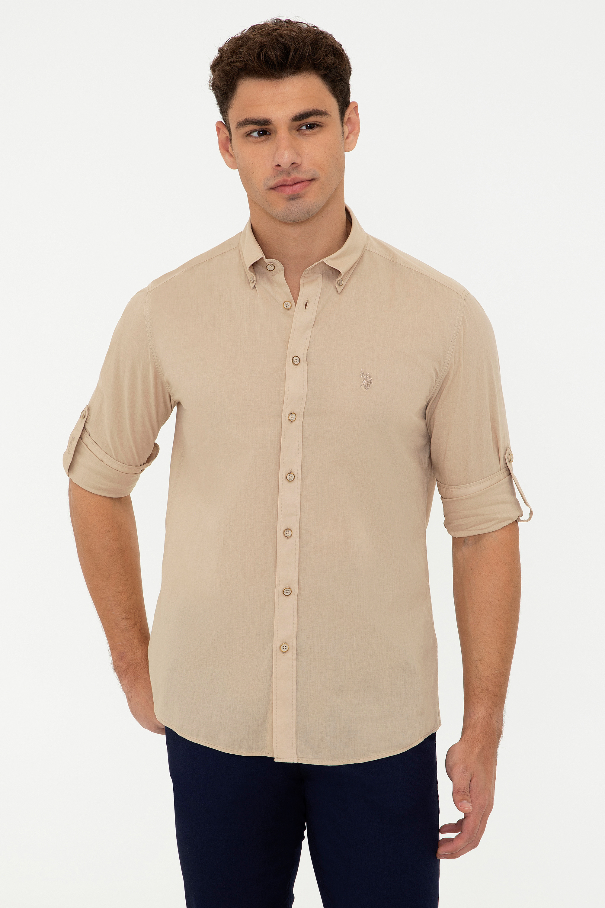 

Рубашка мужская U.S. POLO Assn. G081SZ0040RC-CRUDE-R бежевая XS, G081SZ0040RC-CRUDE-R