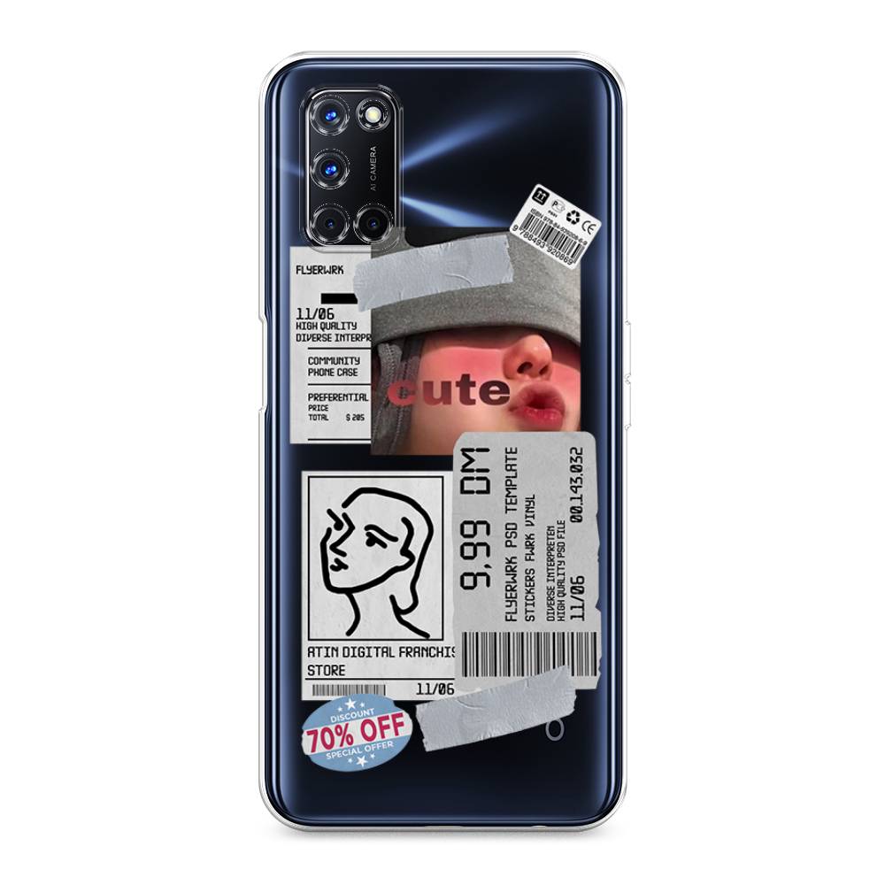 

Чехол на Oppo A52/A72 "Cute girl collage", Розовый;серый;голубой, 253250-6