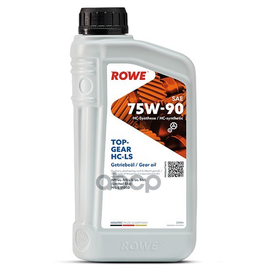 Масло Rowe Трансмиссионное 75/90 Hightec Topgear Синтетическое 1 Л ROWE арт. 25004-0010-99