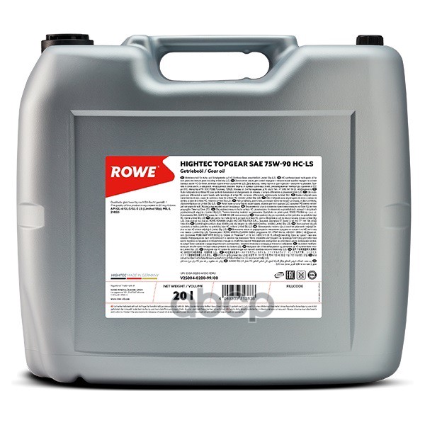 

Масло Rowe Трансмиссионное 75/90 Hightec Topgear Синтетическое 20 Л ROWE арт. 25004-0200-9